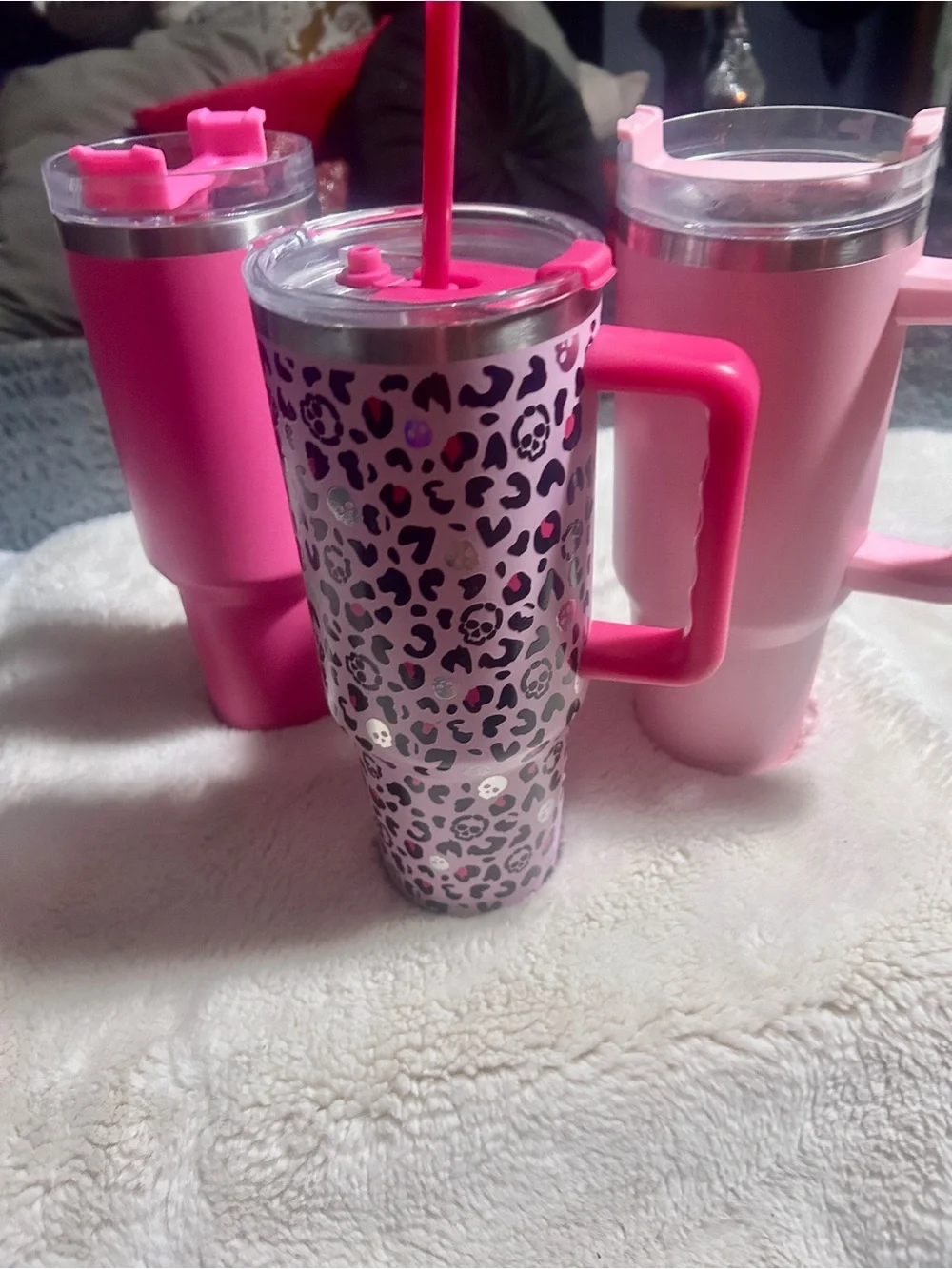 Pink Insulated Party Tumbler Bundle of 3with Handle